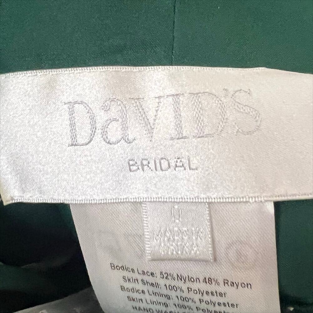 NWT David's Bridal F19328 Bridesmaid Dress in Juniper Green Size 0 - Picture 6 of 8